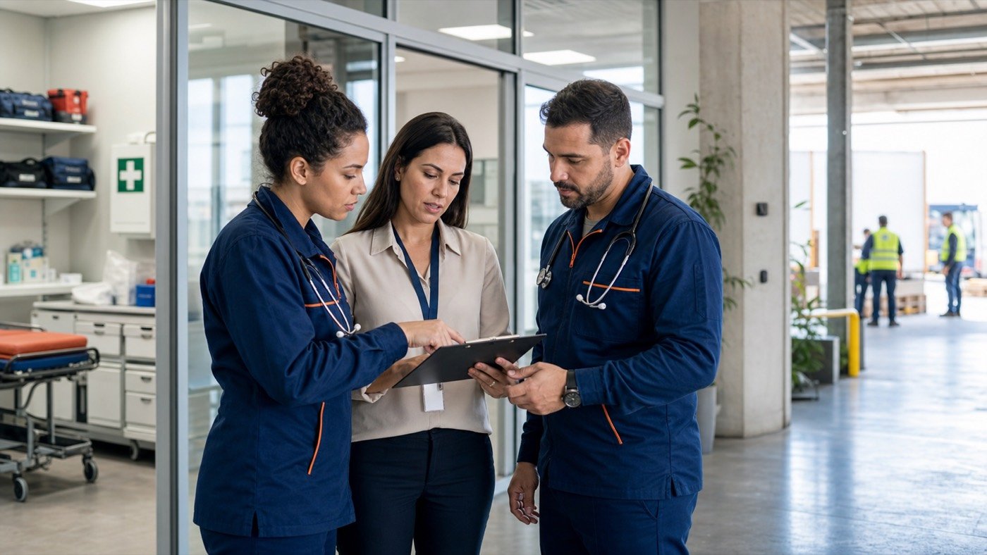 Equipe médica especializada reunida em operação
